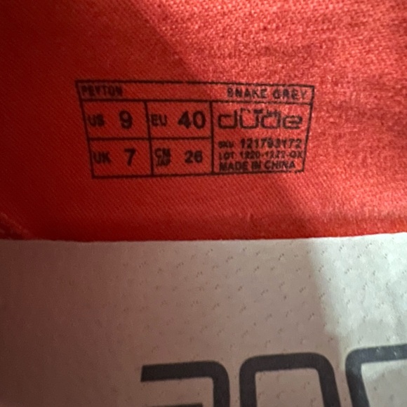 Hey Dude Peyton Snake Grey Size 9 - Picture 8 of 9